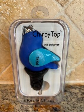 ChirpyTop Blue Bird Wine Pourer